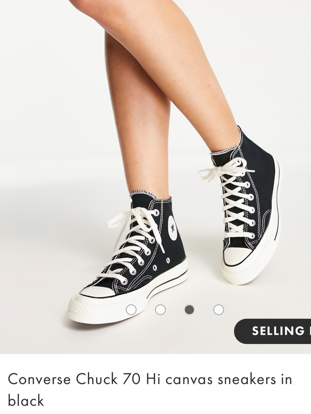 Converse Chuck 70 Hi canvas sneakers in black, women’s size 8.5
